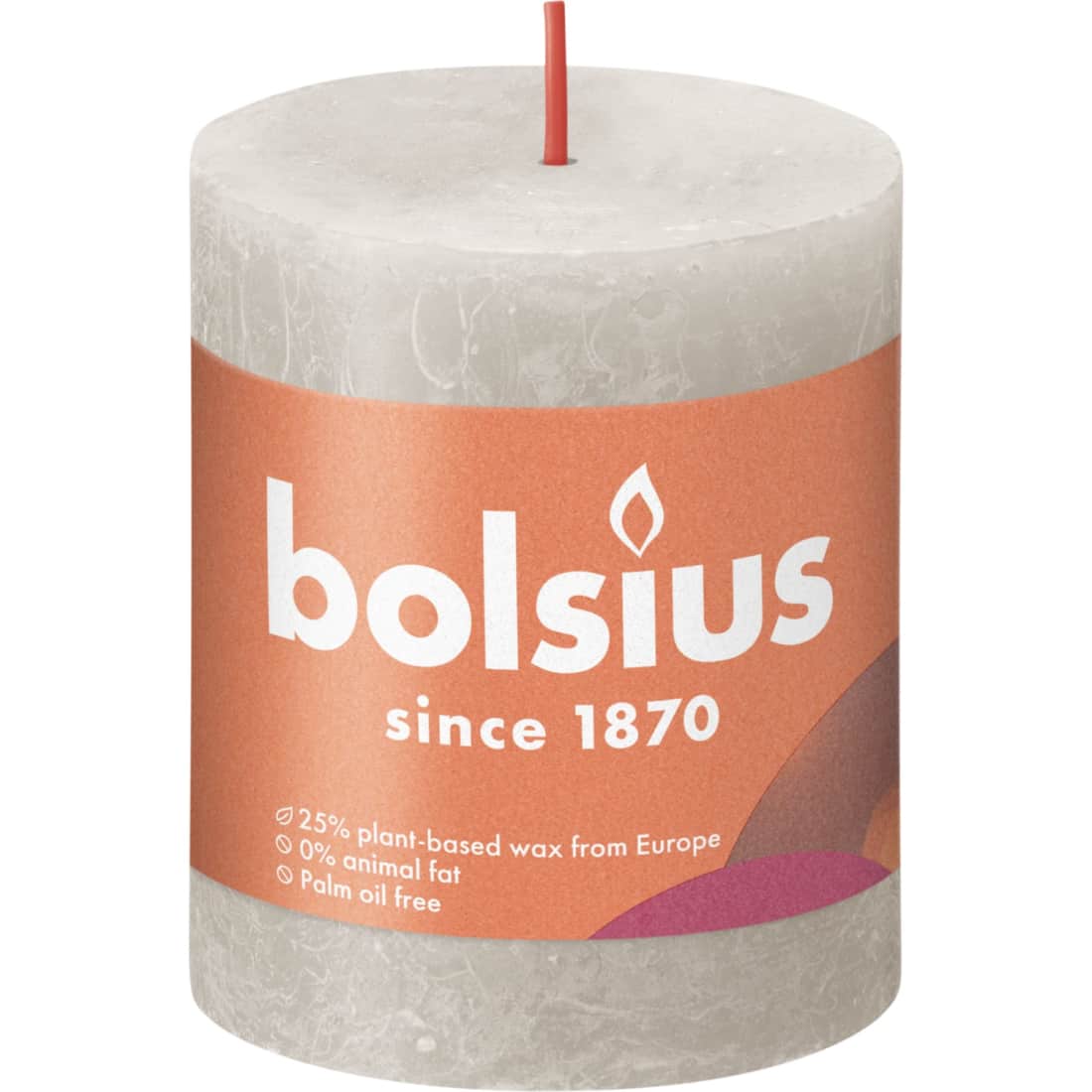 Žvakė BOLSIUS, 8 x 7 cm, pilka