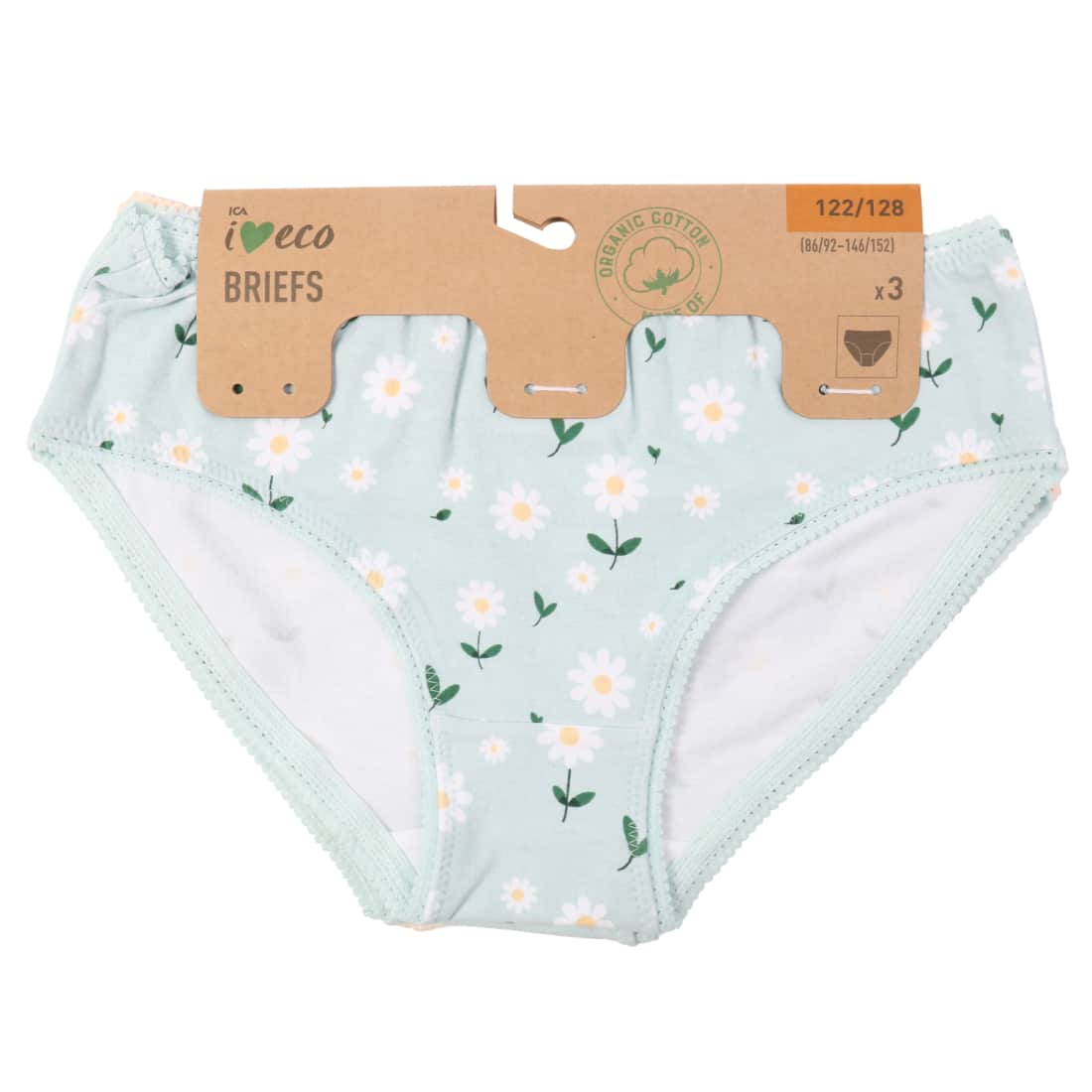Mergaičių kelnaitės I LOVE ECO 122-128 3 vnt
