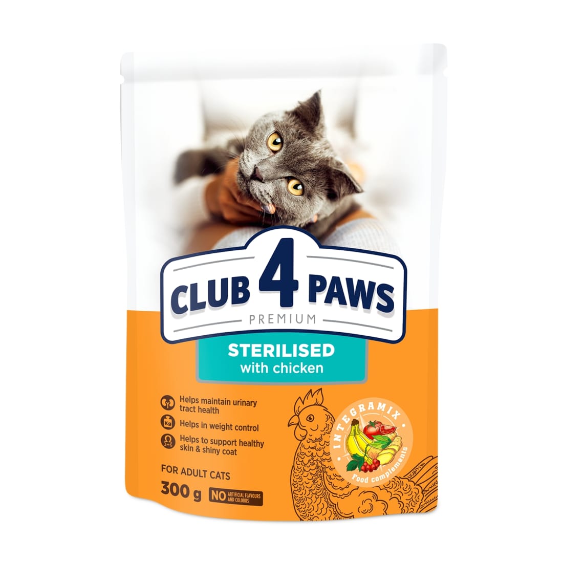 Pašar. steril. katėms CLUB 4 PAWS, 0,3 kg