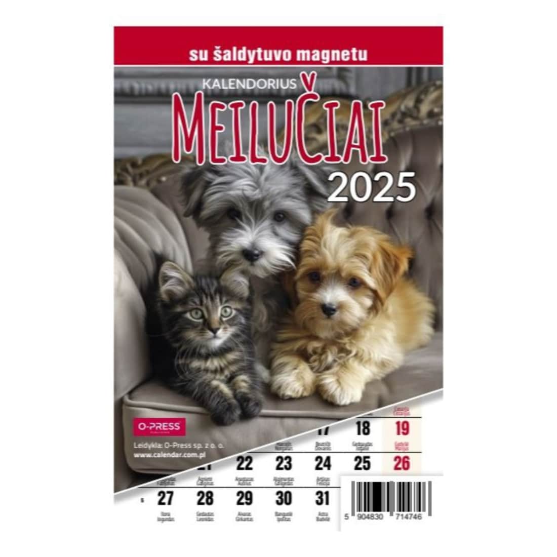 Kalendorius 2025 SU MAGNETU MEILUČIAI