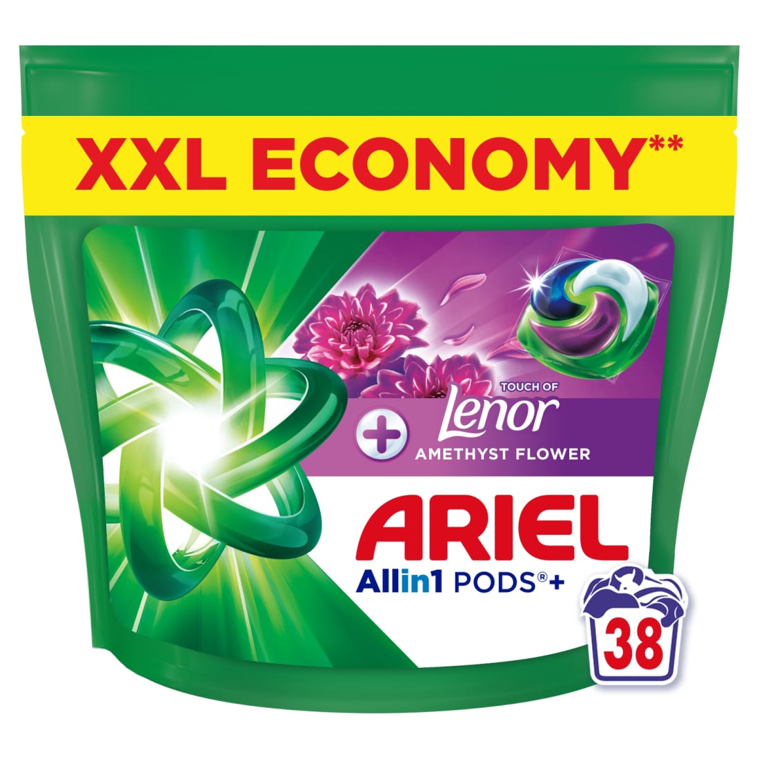 Skalb. kapsulės ARIEL AMETHYST FLOWER, 38 vnt
