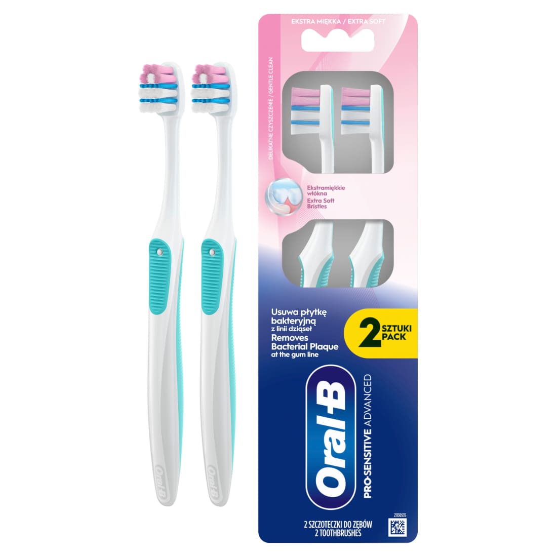 Dantų šep. ORAL B PRO-SENS. ADVANCED, 2 vnt.