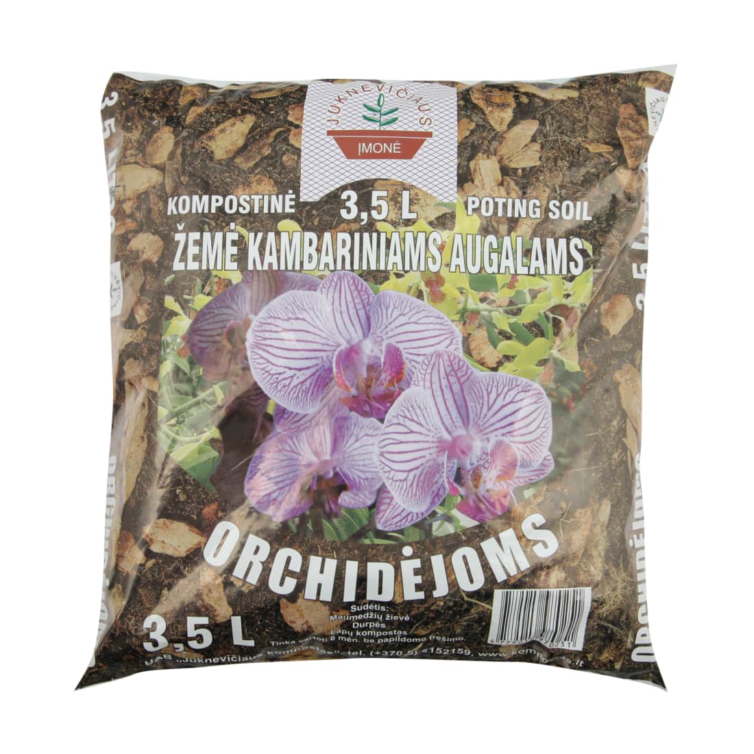 Žemė orchidėj. JUKNEVIČIAUS KOMPOSTAS, 3,5 l