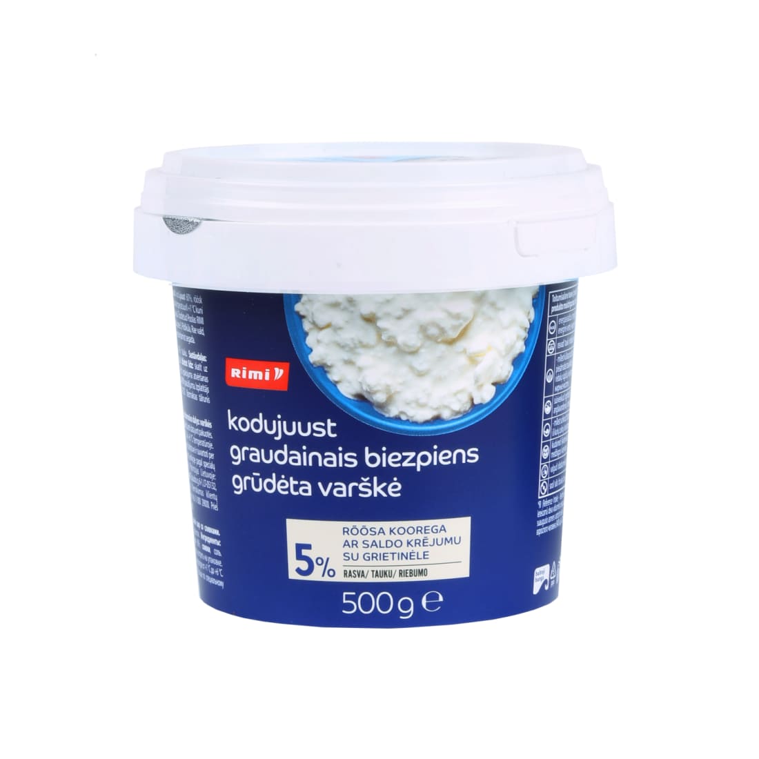 Grūdėta varškė su grietinėle 5% RIMI, 500G