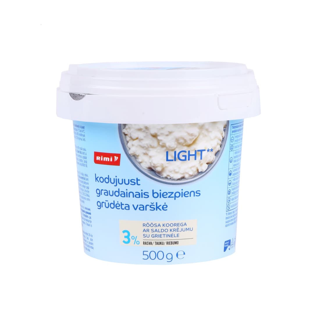 Grūdėta varškė su grietinėle 3% RIMI, 500G