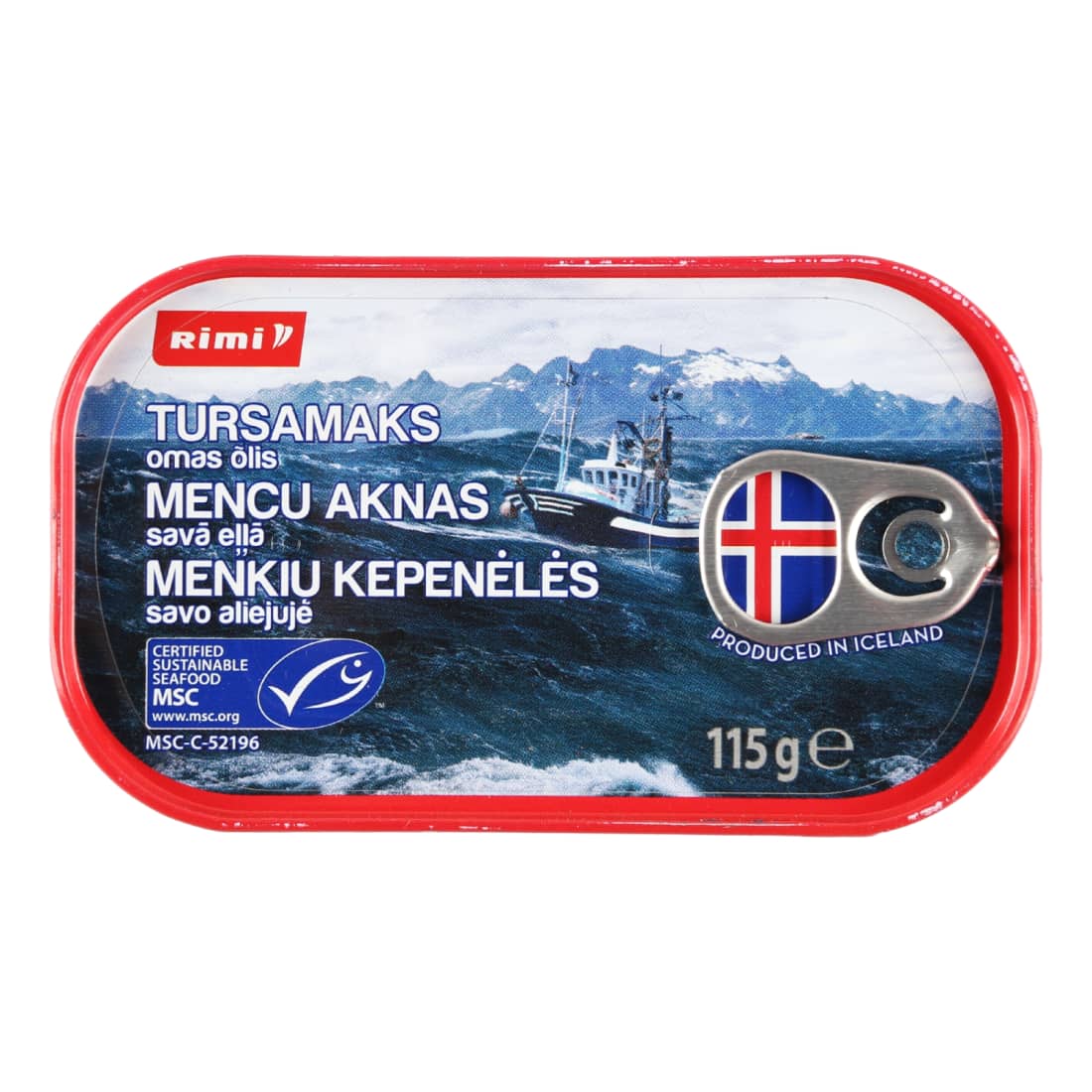 Menkių kepenėlės RIMI savo aliejuje, 115g
