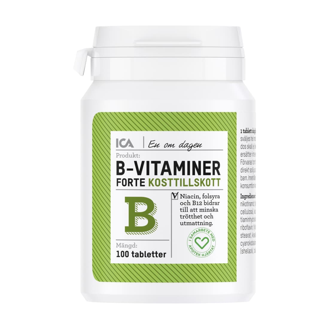 Maisto pap. vitaminas B forte ICA,100 tabl.