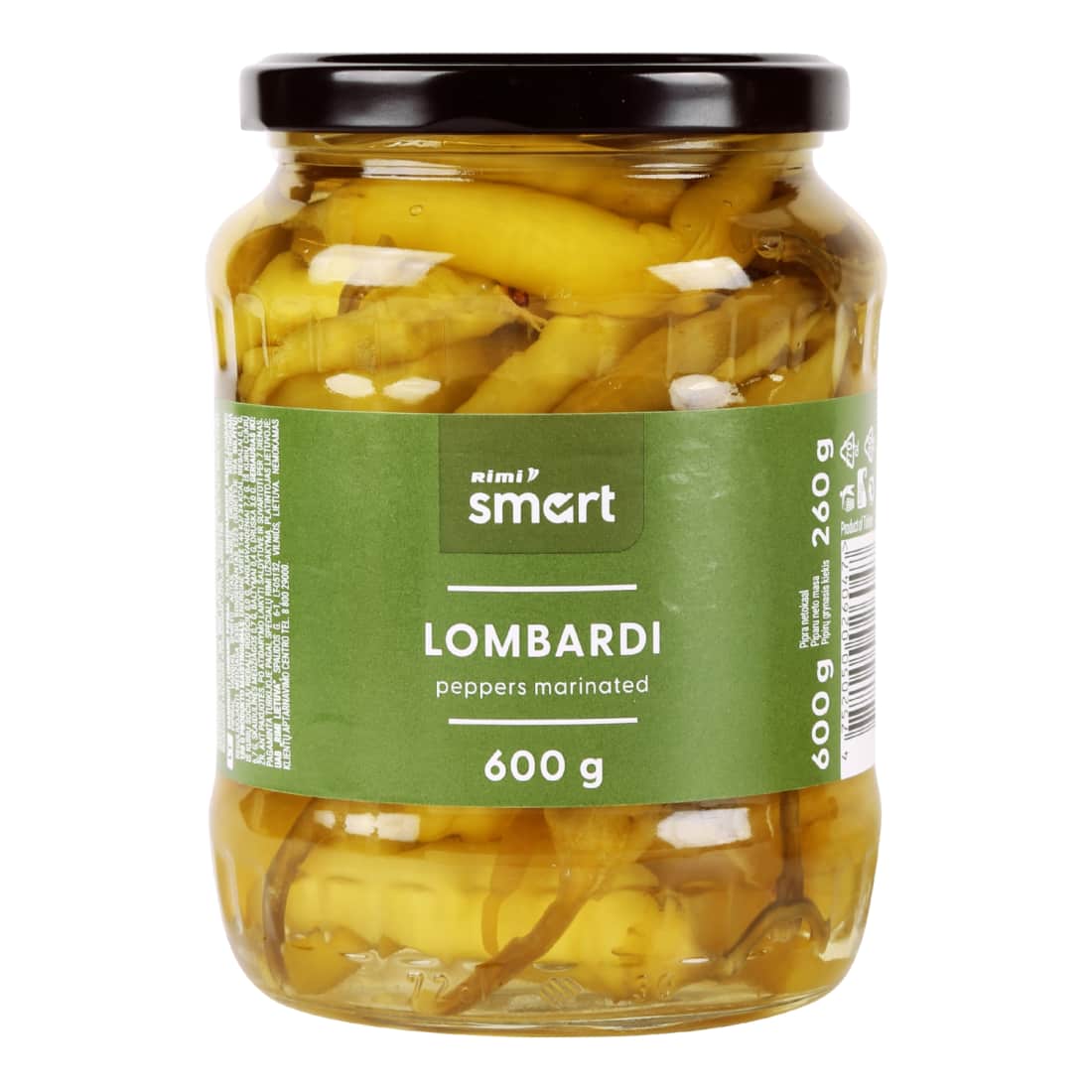 Marin. LOMBARDI pipirai RIMI SMART, 600g/260g
