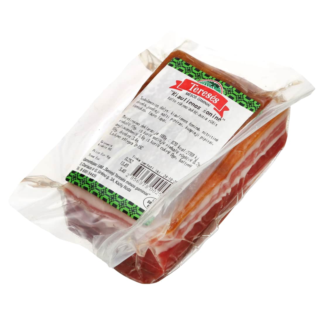 Šaltai rūkyta kiaulienos šoninė, a. r., 1 kg