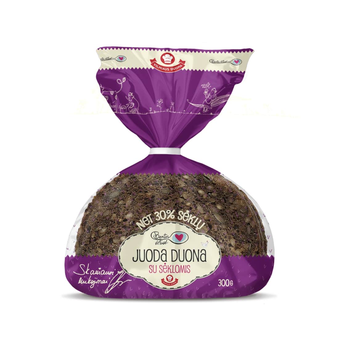 BEATOS juoda duona su sėklomis, 300 g