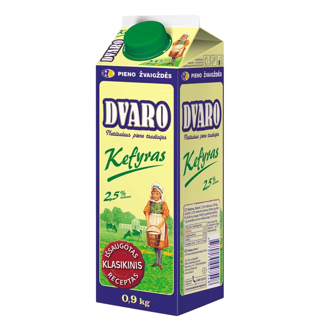 DVARO kefyras, 2,5 % rieb., 0,9 kg