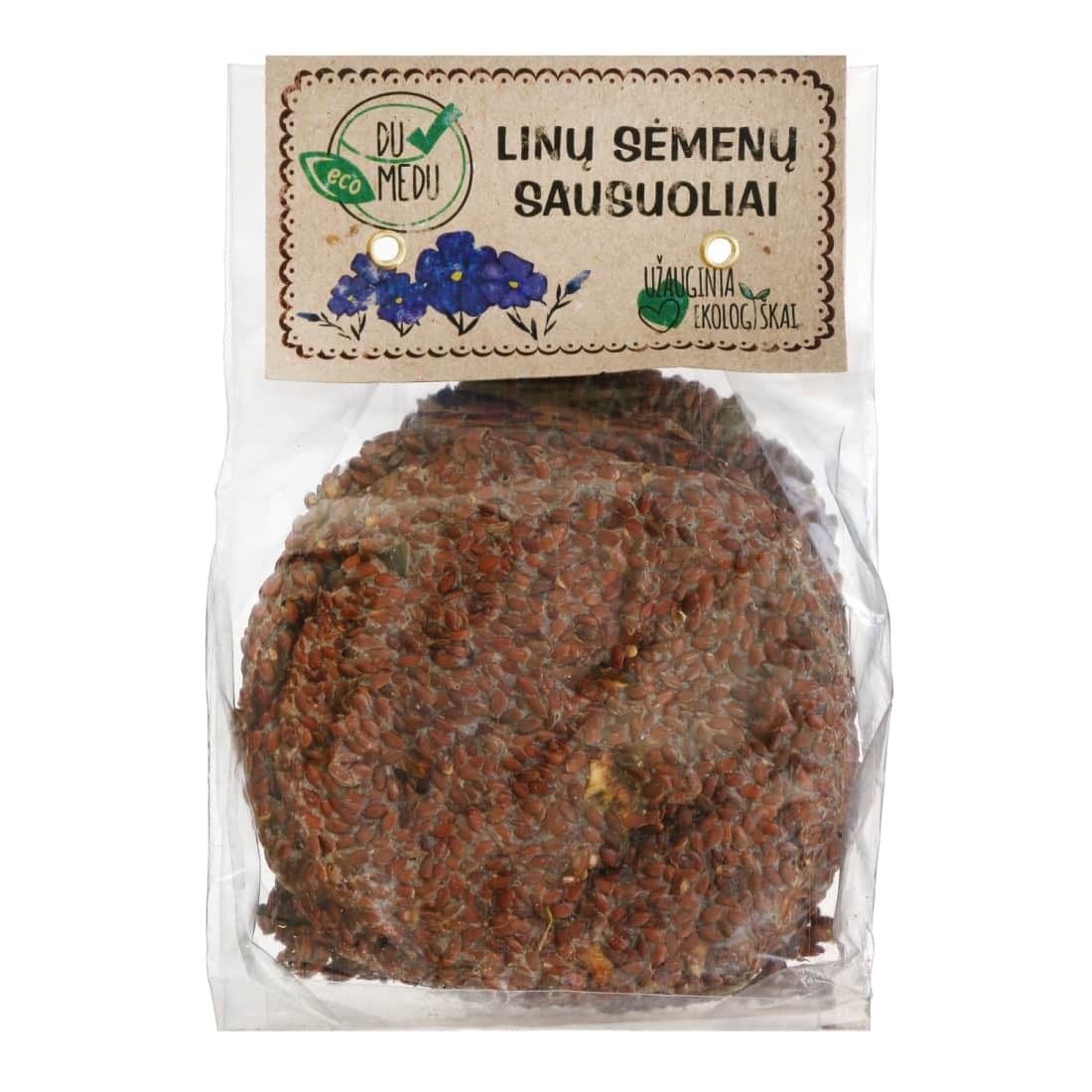 Ekolog. linų sėmenų sausainiai DU MEDU, 150 g