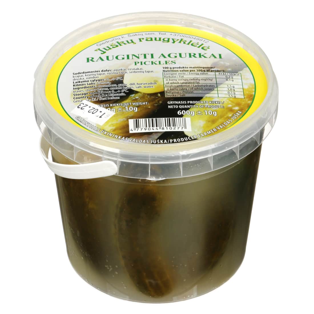 Rauginti agurkai JUŠKŲ RAUGYKLĖLĖ, 600 g