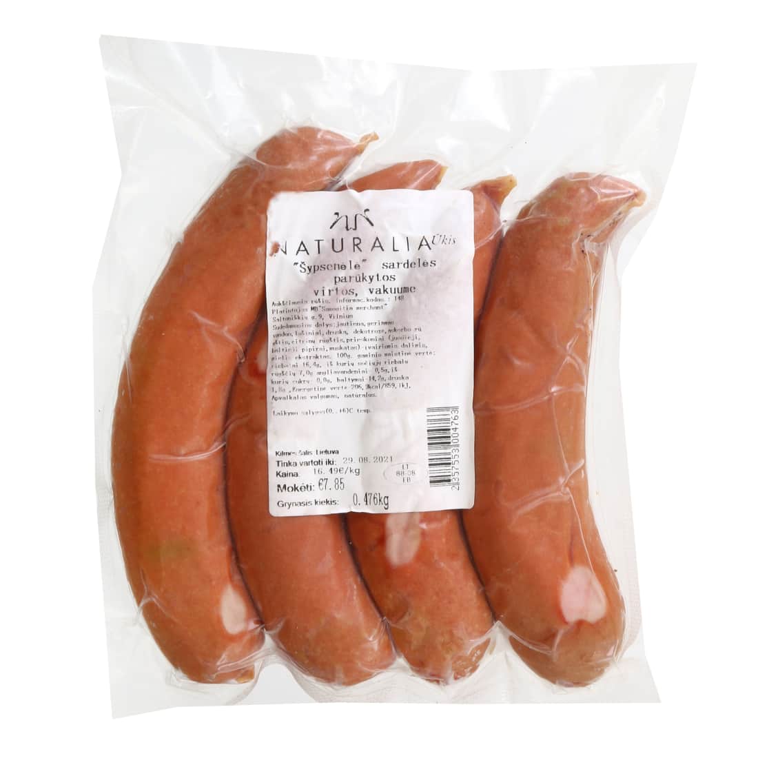 Karštai rūkytos jautienos sardelės, a.r., 1kg