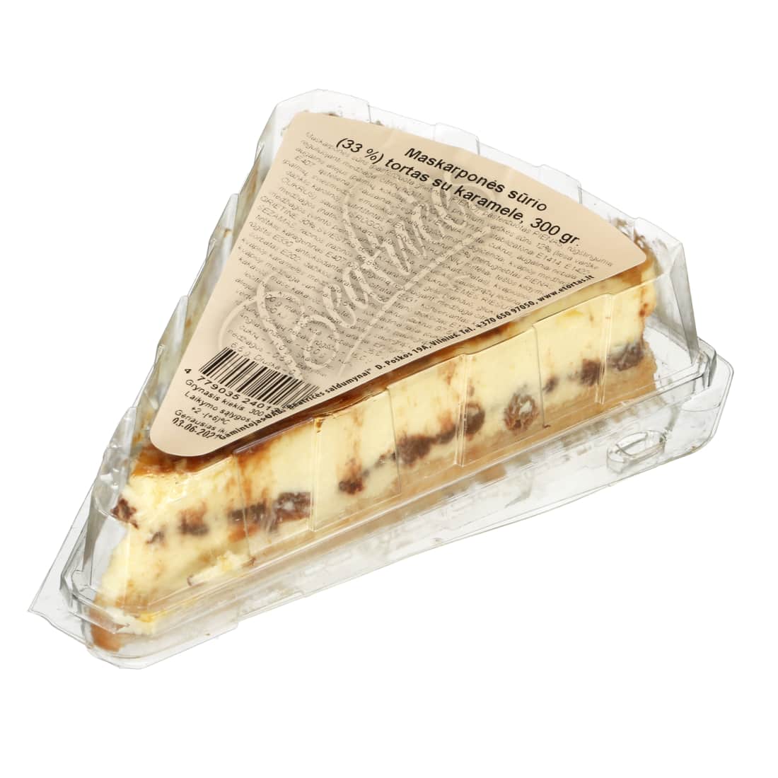 Maskarponės sūrio tortas su karamele, 300 g