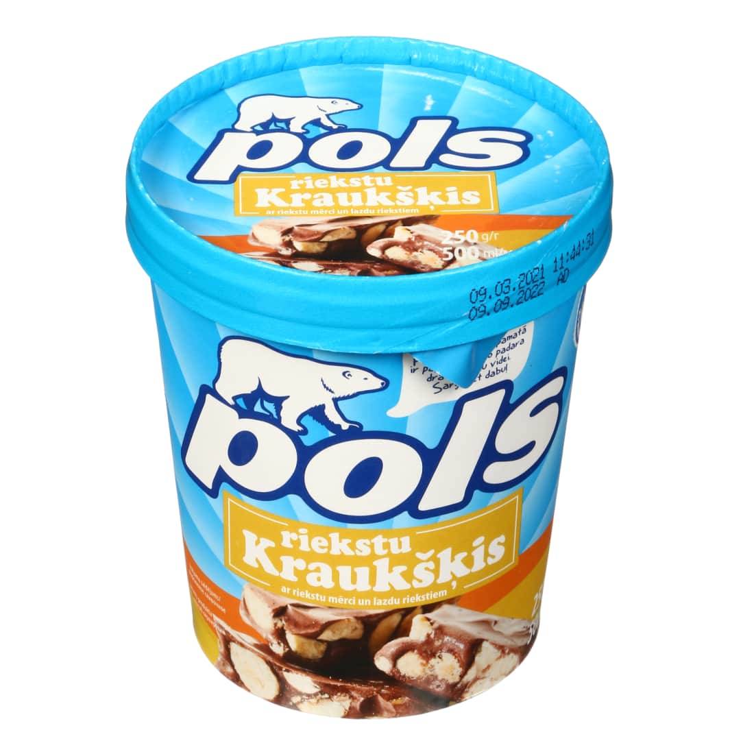 Grietininiai ledai su riešutų įd. POLS, 500ml