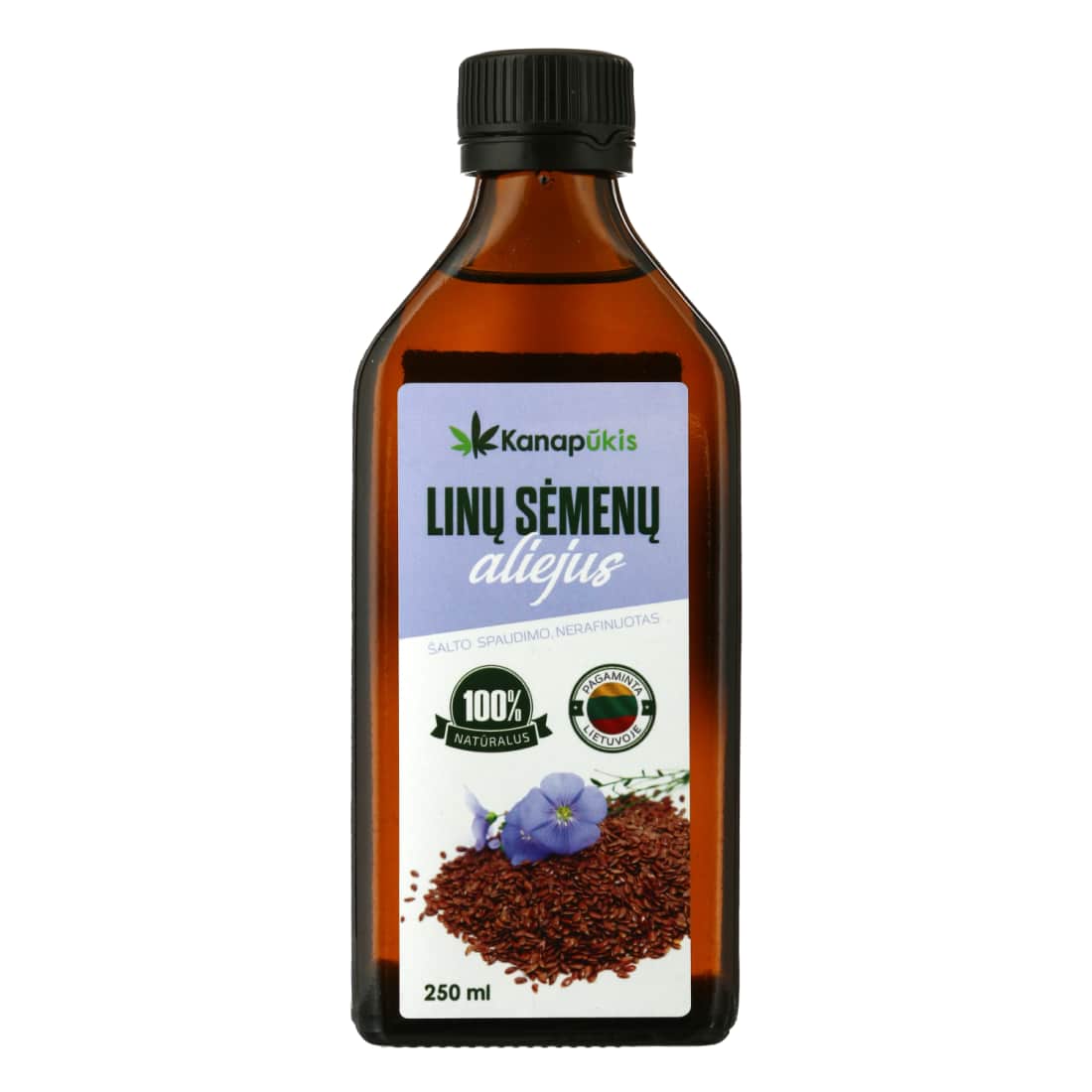 Linų sėmenų aliejus KANAPŪKIS, 250 ml