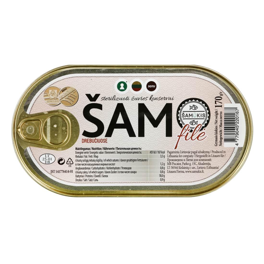 Konservai ŠAMO filė drebučiuose ŠAMŪKIS, 170g