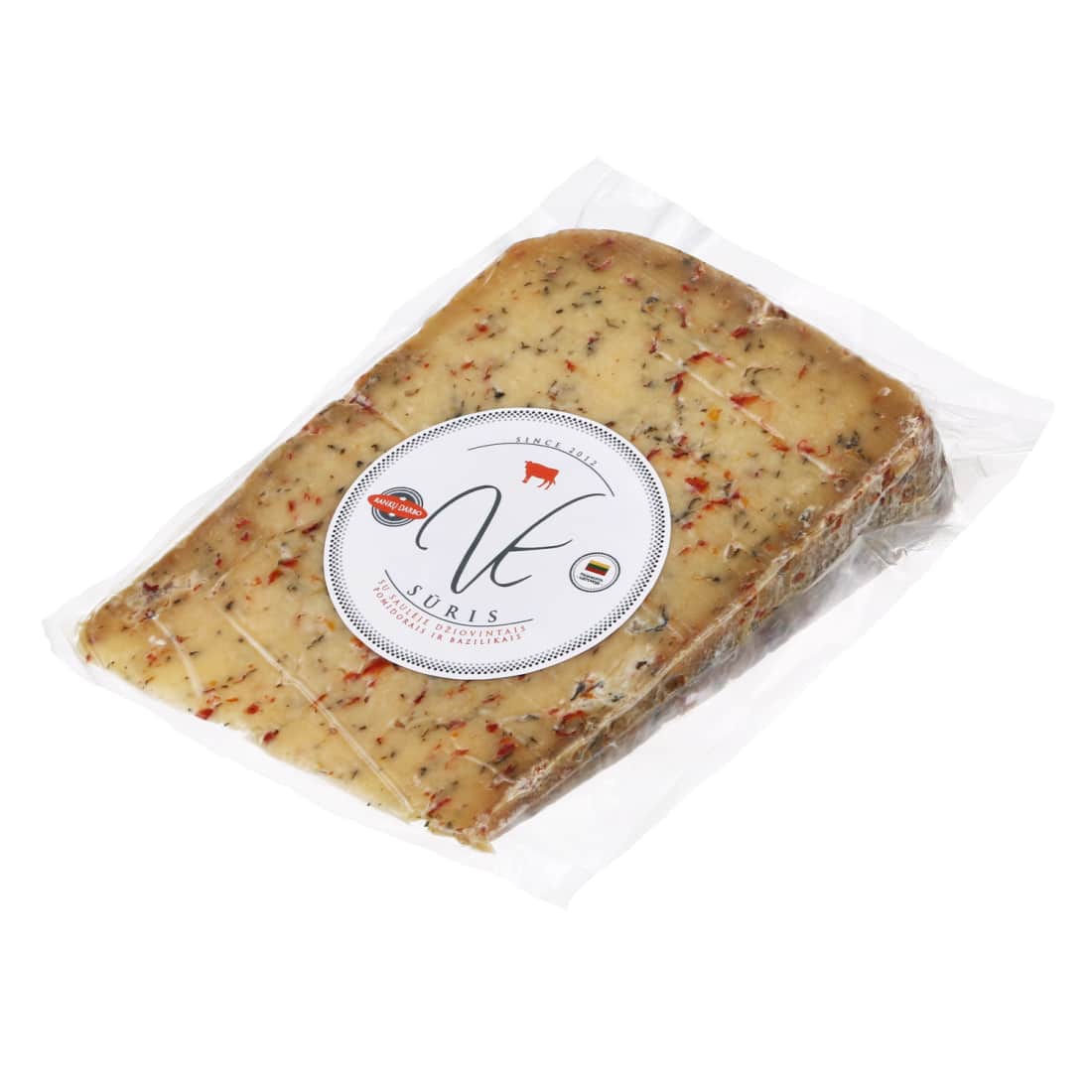 Ferm. sūris su dž. pom. ir bazil., 46 %, 1 kg