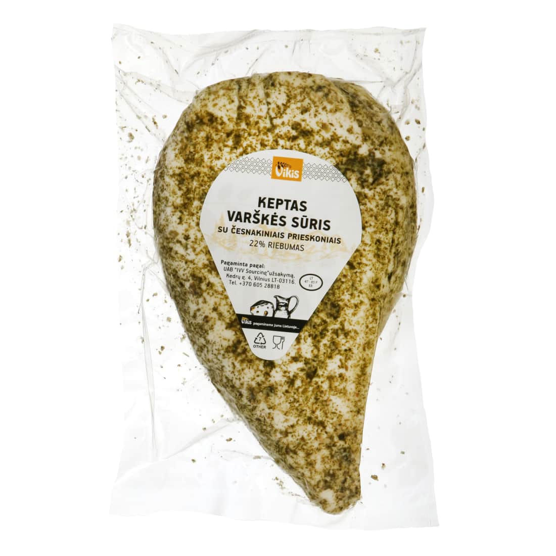 Keptas varškės sūris su česn.pr.VIKIS,22%,1kg
