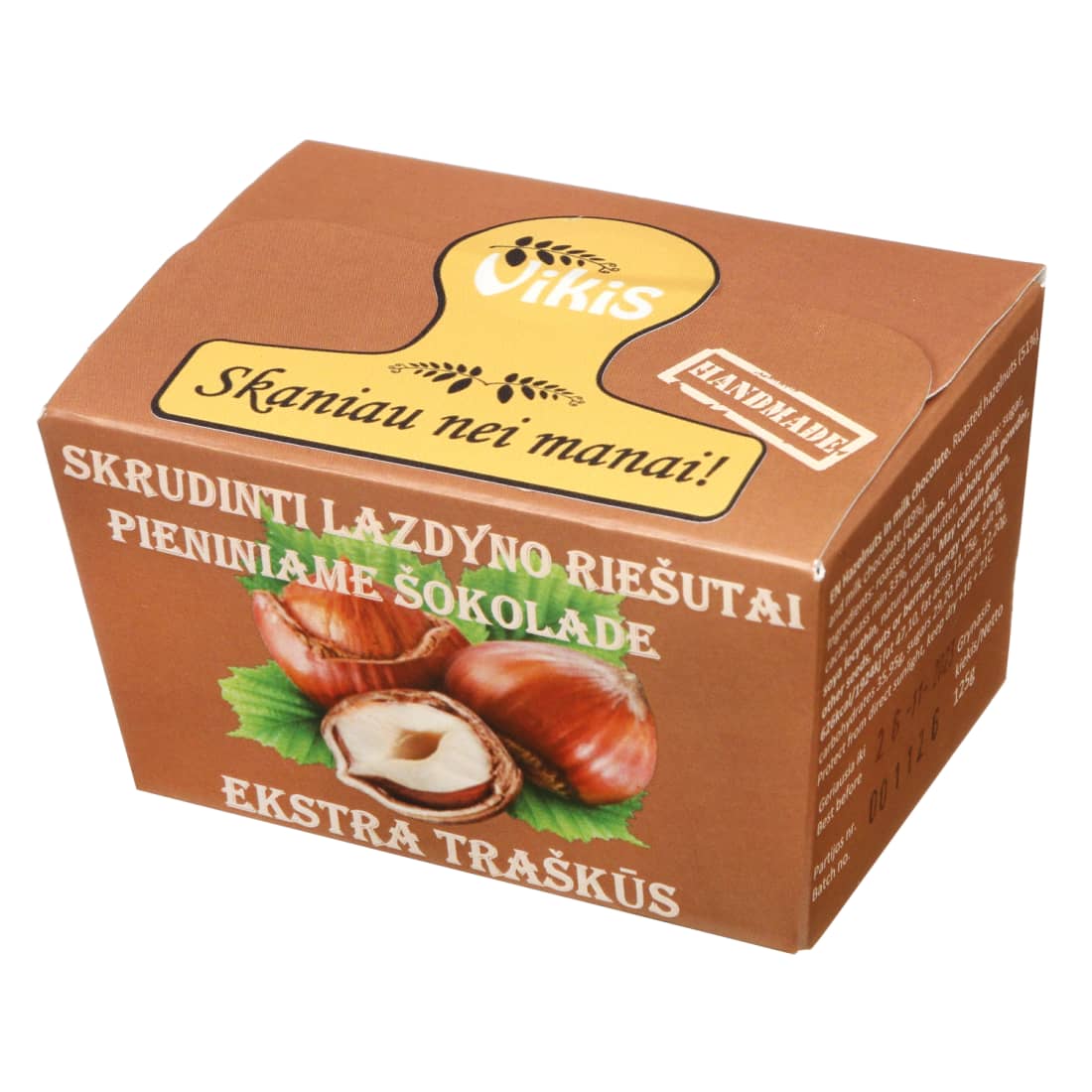 Skr. lazdyno riešutai pien. šok. BIRŽĖ, 125 g