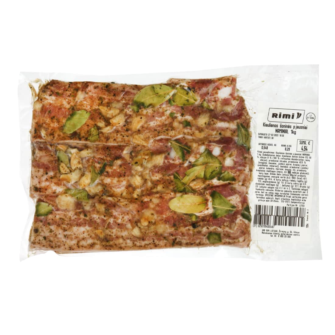 Marin. Kiaul. šoninės pjausniai NAMINIAI, 1kg