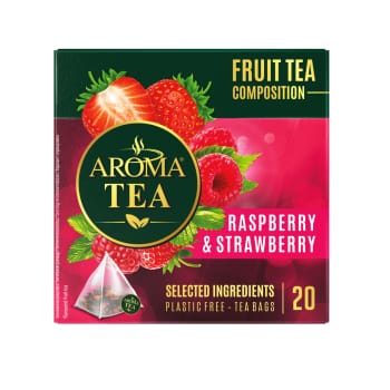 Augļu tēja AROMA TEA aveņu-zemeņu 20x2g 
