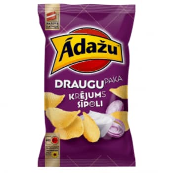 Čipsi ĀDAŽU DRAUGU PAKA ar krējuma un sīpolu garšu 180g