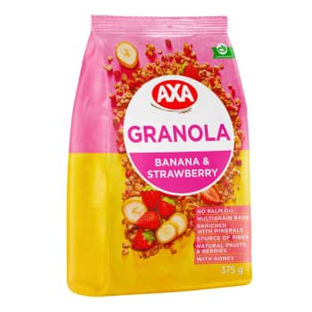 Granola ar banāniem un zemenēm AXA 375g