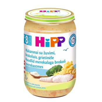 Biezenis HIPP zivs ar makaroniem un brokoļiem  8+ 220g
