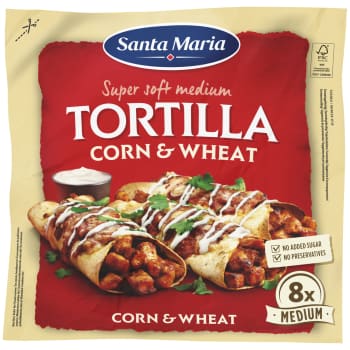 Kviešu-kukur.tortiljas SANTA MARIA 336g