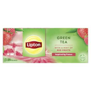 Zaļā tēja LIPTON aveņu-zemeņu 25x1,4g