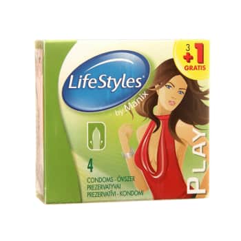 Prezervatīvi LIFESTYLES Play 3gab.+1gb