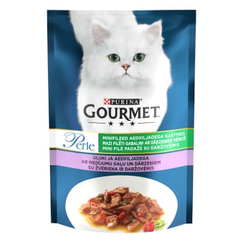 Konservēta kaķu barība GOURMET PERLE medījuma 85g 