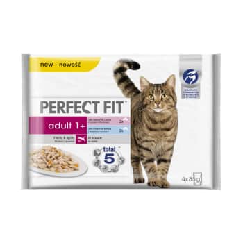 Konservēta kaķu barība PERFECT lasis/sīga 4x85g