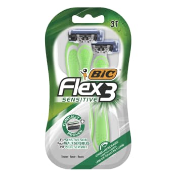 Vienreizējie skuvekļi BIC Flex 3 Sensitive vīriešiem 3gb.