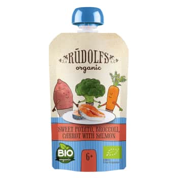 Biezenis RŪDOLFS BIO dārzeņu ar lasi 6+110g