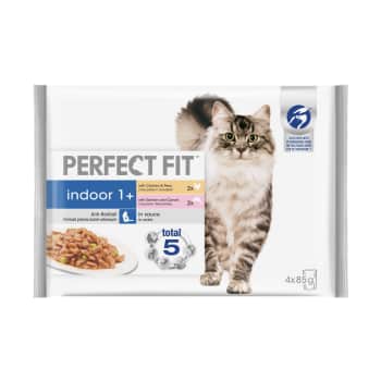 Konservēta kaķu barība PERFECT INDOOR 4x85g
