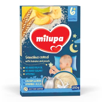 Putra MILUPA piena mannas banānu-persiku 6+250g
