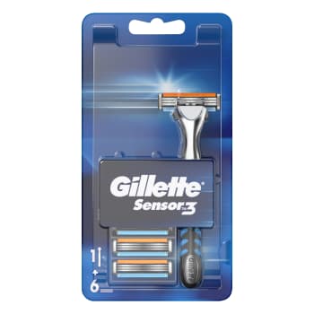 Skuvek. GILLETTE SENSOR 3+6 kasetes vīr.