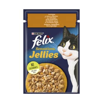 Kaķu bar.FELIX SENSATIONS vista,burk.85g