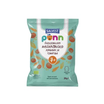 Kukurūzas uzkoda PONN BIO burkānu-tomātu 7+20g