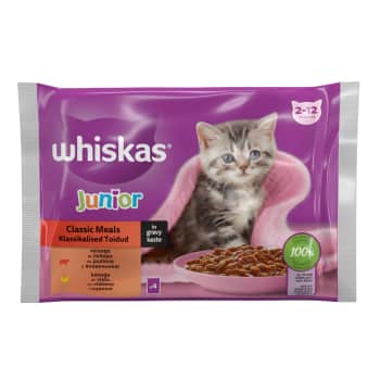 Kaķu barība WHISKAS JUNIOR vista 4x85g