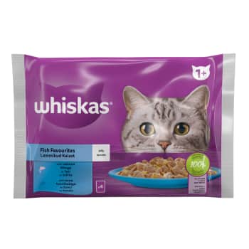 Kons.kaķu bar. WHISKAS zivs želejā 4x85g