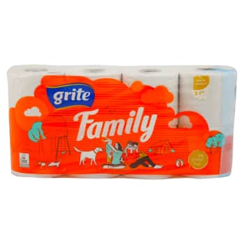 Tualetes papīrs GRITE Family 3kārtas 8ruļļi