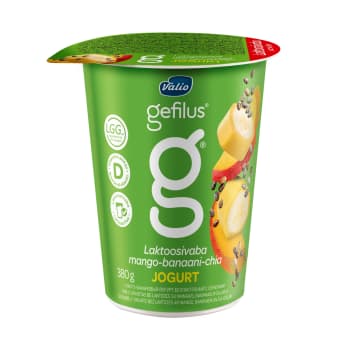 Jogurts Gefilus mango banānu čia 380g