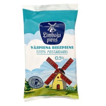 Biezpiens vājpiena LIMBAŽU PIENS 0,5% 170g