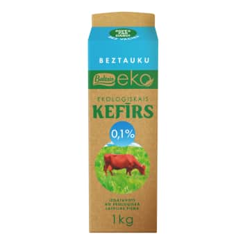 Beztauku kefīrs Baltais EKO 0,1% 1kg