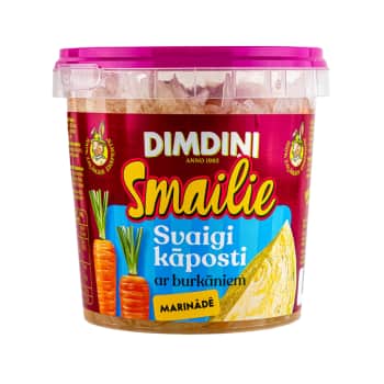 DIMDIŅI Kāposti marinādē ar burkāniem SMAILIE 650g