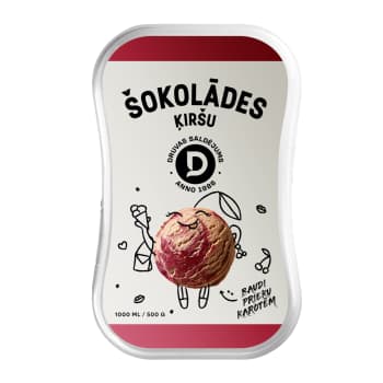 Saldējums šokolādes un ķiršu DRUVA 500g
